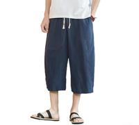 Pantalon d'été ample en lin pour homme - Taille élastique | Chemise en satin de soie pour homme, chemise brillante à manches longues, haut de fête discothèque, chemises formelles pour