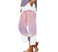 Pantalon d'été fin pour femme, grande taille, élastique, taille haute, élastique, avec poches et cordon de serrage droit, élégant, plage, vacances, bohème, Rouge, XL