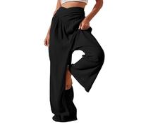 Pantalon d'été pour femme - Léger - Décontracté - Élégant - Pantalon long et ample - Couleur unie - Stretch - Confortable - Respirant - Jambes larges - Pour la plage, le quotidien et les mouvements