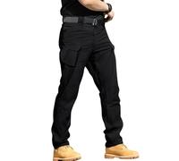 Pantalon Detente Homme Pantalons de Randonnée Classique Grande Taille Impermeable Hiver Cargo Large Multipoches Sweatpants Bas Survetement Homme Pantalon Travail Noir M