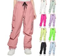 Pantalon d'extérieur imperméable et doublé - Pantalon de ski pour femme - Noir - Imperméable - Pantalon de trekking pour femme - Pantalon long zippé - Pantalon d'extérieur coupe-vent et chaud