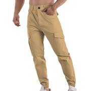 Pantalon d'extérieur pour homme - Pantalon cargo avec plusieurs poches - Pantalon de randonnée avec bouton vers le bas - Pantalon de jogging léger - Résistant à l'abrasion - Pantalon de trekking aéré