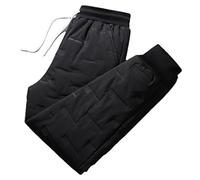 Pantalon d'hiver chaud en laine d'agneau pour homme - Pantalon épais décontracté à taille élastique - Pantalon en duvet en coton pour homme - LHCFS680JRBlack S