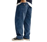 Pantalon d'hiver décontracté ample pour homme - Logo brodé - Pantalon de gardien de but rembourré, Marine, L