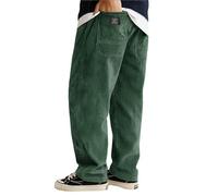 Pantalon d'hiver décontracté ample pour homme - Logo brodé - Pantalon de gardien de but rembourré, vert noir, XXL