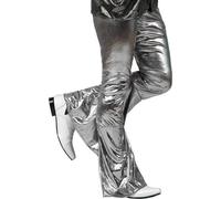 Pantalon Disco Holographique Argent Homme M / L Argenté