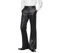 Pantalon Disco Homme Évasé- Pantalon De Travail Homme Rétro Décontracté Couleur Unie Carnaval Paillette Pants Chic Et Élégant Slim Polyvalent avec Poches pour Danse Fête