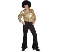 Pantalon Disco Homme Noir - Boland - Modèle Disco - Taille M/L - Forme Pat d'Éph - Ondulations - Polyester M/L