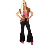 Pantalon disco noir - Femme - Pattes d'éléphant - Taille standard S/M