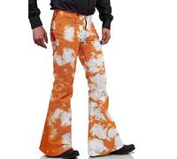 Pantalon disco pour homme, pantalon jean vintage des années 60 et 70, style à pattes d’éléphant, Jaune blanc, X-Large