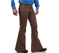 Pantalon disco pour homme, pantalon jean vintage des années 60 et 70, style à pattes d’éléphant, Marron., 5X-Large