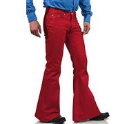 Pantalon disco pour homme, pantalon jean vintage des années 60 et 70, style à pattes d’éléphant, Rouge, 5X-Large