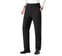 Pantalon doublé en polaire pour homme, jambe droite, pantalon habillé extensible décontracté, en flanelle chauffante, cargo chaud et léger, Noir , 6XL