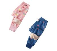 Pantalon Doublé Polaire Fille 1-9 Ans Ensemble 2 Pieces Fille Pantalon Chaud Hiver Fille Taille Elastique Pas Cher Chic Leggings Fille Sport Casual Mignon Dessin Animé (3-4 Ans, AF)