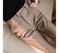 Pantalon droit à chevrons pour femme - Coupe ajustée - Pour un look de jour comme de nuit (M Kaki)