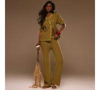 Pantalon droit à jambes droites en crochet rayé taille mi-haute, printemps été, vacances, plage, élégant, festival d'Ibiza, vacances, tajine L,M,S,XL,XSRayéTricots