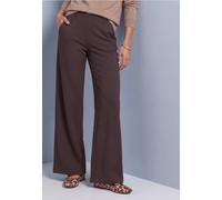 Pantalon droit à rayures et boucle décorative