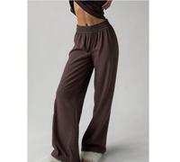 Pantalon droit à taille élastique avec poches, couleur unie, style décontracté et ample. Convient pour le port quotidien, le bureau, les déplacements, les sorties et les tenues casual d'affaires. Idéa