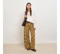 Pantalon droit ample à pois tan, ludique, jeune, confortable, durable, convient pour le quotidien, la rue, la garde-robe des passionnés, automne-hiver 25,26,27,28,29,30PlantesJean