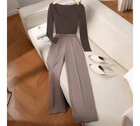 Pantalon droit de couleur unie à design simple, décontracté et tout-aller pour femmes L,M,S,XLUnicoloreÉtoffe