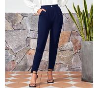 Pantalon droit décontracté à poches avec boutons, mode tout-aller pour femmes L,M,S,XL,XS,XXL,XXSBlocs de couleur,graphiqueTissu tricoté