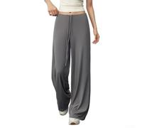 Pantalon droit drapé pour femme - Coupe ajustée - Coupe ample - Noir - Taille S (3XL gris)