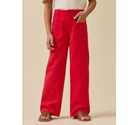 Pantalon droit en denim rouge theatre 14A