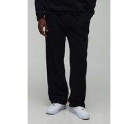 Pantalon droit en polaire - MAN. Jogging brodé homme - noir - S, noir