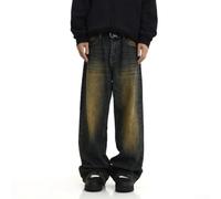 Pantalon droit en polyester pour homme style baggy y2k | Tissu polyester durable, matériau non extensible, longueur régulière, facile d'entretien, mode urbaine