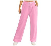 Pantalon Droit Femme Taille Elastique, Pantalon Sport avec Cordon De Serrage Poches Ample Sweatpants Casual Confortable Base Classique Pants pour Voyage Golf Cargo Jogging Exercice