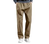 Pantalon Droit Homme Taille Élastique Poches Décontracté Quotidien