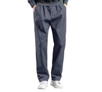 Pantalon Droit Homme Taille Élastique Poches Décontracté Quotidien