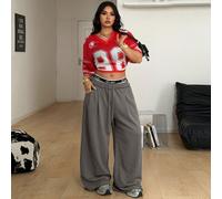 Pantalon droit taille mi-haute ample vert pour femmes et hommes, grande taille, automne, pour sortir, salle de sport, tenue basique quotidienne, streetwear, business décontracté, sportswear décontract