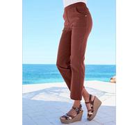 Pantalon en bengaline aspect bengaline tendance - Linea Tesini - marron rouge MARRON ROUGE 40