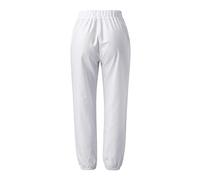 Pantalon en coton et lin pour femme, pantalon décontracté imprimé papillon, pantalon droit tendance pour sortir, pantalon ample en bambou, taille élastique, pantalon de travail confortable, gris, L