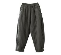 Pantalon en Coton Et Lin pour Femmes Jogging Femme Coton Pantalons Doublé Polaire Sherpa Pants Bas Épais Et Chaud Pantalons Sportif Coupe Vent Loisirs Sportswear La Neige Et La Randonnée