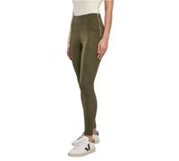 Urban Classics Ladies Washed Faux Leather Pants Olive Taille: L | Outlet | Femme | Vert