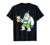 Pantalon en Cuir Yeti avec bière Party Apres Ski Bayern T-Shirt