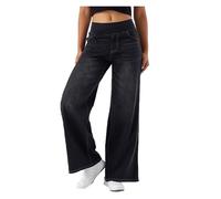 Pantalon En Denim À Jambe Large Pour Femmes, Taille Haute, Jambe Droite, Coupe Ample, Jeans Décontractés Très Extensibles Pour Le Yoga, Le Fitness, Les Sports Décontractés(4#,S)
