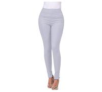 Pantalon en Denim à la Cheville pour Femme Jeans Femme Stretch Jegging Femme Grande Taille (Grey, M)