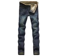Pantalon en denim de coton pour homme - Pantalon en denim stretch avec devant plat, coupe normale, jean droit, classique, basique, denim, élégant, intelligent, résistant aux plis, pantalon de travail