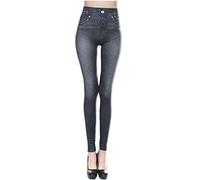 Pantalon en denim extensible pour femme - Pantalon capri pour femme - Coupe ajustée - Pantalon crayon en coton - Design amincissant et long - Jean colombien moulant - Pantalon de survêtement taille