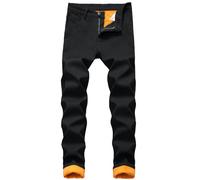 Pantalon en Denim Stretch - Chaud en Composite De Velours pour Droit Slim Rembourré en Denim (Black 36)