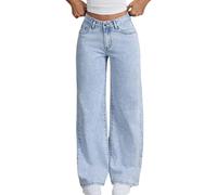 Pantalon en Jean Baggy pour Filles avec Design Ample et Confort Optimal Taille Élastique avec Poches Pratiques pour Une Utilisation Quotidienne (zz1-Blue, 11-12 Years)