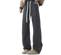 Pantalon en jean baggy pour homme - Avec taille élastique - Avec poches - Taille haute - Pantalon en tissu stretch - Taille élastique - Pantalon d'été classique - Pantalon de travail universitaire