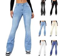 Pantalon en jean pour femme - Taille haute - Baggy - Coupe bootcut - Pantalon skinny - Élégant - Vintage - Évasé - Pantalon baggy Y2K - Pantalon en denim - Hiphop Streetwear - Pantalon de jogging