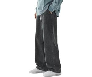 Pantalon en jean pour homme, coupe droite et ample, style Hip Hop, avec cordon de serrage, style carpentier, joggers stylés, streetwear, gris, XXL