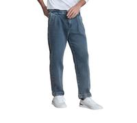 Pantalon en jean pour homme - Taille élastique - Coupe droite - Respirant et confortable, bleu, 46