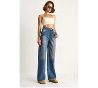 Pantalon en jean taille haute et jambe large XL