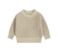 Pantalon en laine pour enfant - Manches longues - Col rond - Pull en tricot solide - Vêtement d'hiver pour filles et garçons - Vêtements pour bébé - Veste à capuche pour garçon, kaki, 0-6 mois